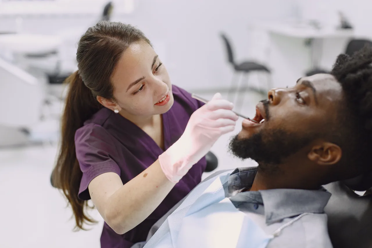A medical professional with a patient